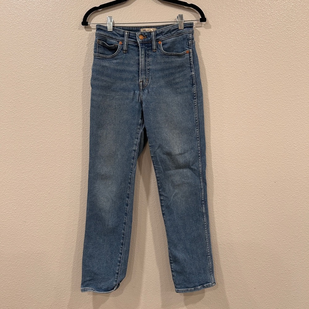 Madewell Curvy Stovepipe Jeans High Rise Straight Leg Medium Wash Blue 26